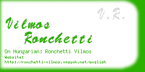 vilmos ronchetti business card